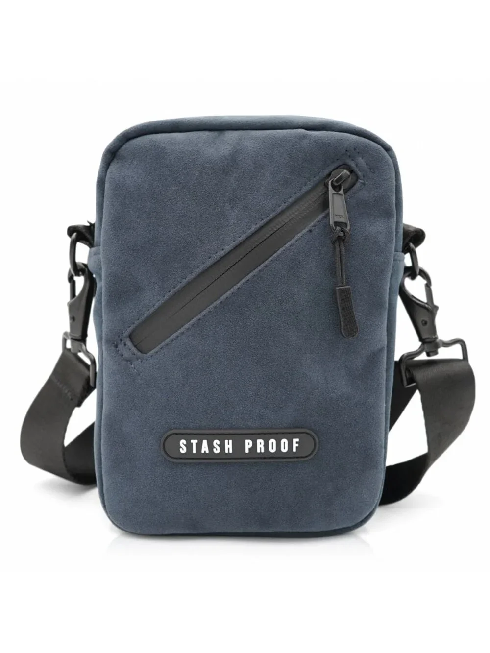 Stash Bag Odor Resistant Unisex Cross Body Sling Bag, Suede Daypack Black